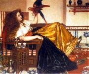 Valentine Cameron Prinsep Prints Reclining Woman with a Parrot Spain oil painting artist